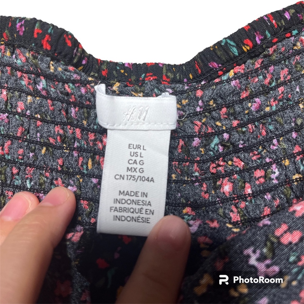 H&M Floral Drawstring Front Blouse - Picture 3 of 6